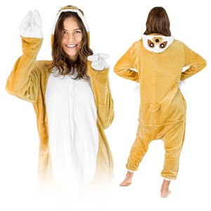 ZOLTA Kombinéza pre mužov a ženy - Mäkké a príjemné pyžamo - Teplé pyžamo - Kostým na párty a Halloween - Veľkosť 158-168 cm M - Sloth