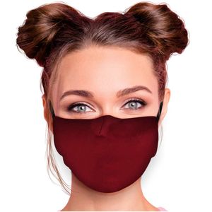 Mundschutz Maske in verschiedenen Farben Stoffmaske ohne Motiv Mund- Nasenschutz mit wechselbarem Filter einstellbare Ohrbügel, Farbe wählen:bordeaux