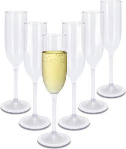 Plastová sklenice na šampaňské 165 ml - sada 6 kusů - Kempingová sklenice na šampaňské