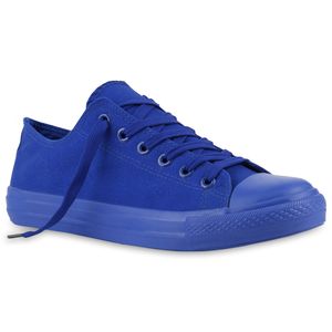 Mytrendshoe Herren Sneakers Stoffschuhe Sportschuhe Schnürer Freizeit Schuhe 816744, Farbe: Blau, Größe: 36