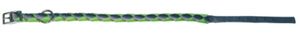 Halsband Arizona rund geflochten apfelgrün/silber 31-39 cm