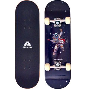 Apollo Kinder Skateboard, | kleines Komplett Board mit ABEC 3 Kugellagern und Aluminium Achsen  | Coole Designs für Kinder | Cruiser Boards für Mädchen und Jungs | Kinder Skateboard ab 3 Jahre - "Space Rock" 71 cm