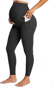 Umstandsleggings über dem Bauch - Schwangerschaftsleggings mit Taschen für Workouts, Activewear und Yoga-Hosen