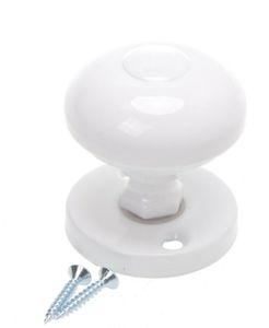 Aqbau® Türknopf auf Rundrosette Knopfdrücker Türknauf Weiß