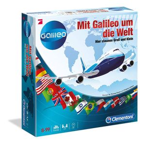 Clementoni - Mit Galileo um die Welt - Brettspiel Familienspiel Wissensspiel Pro7