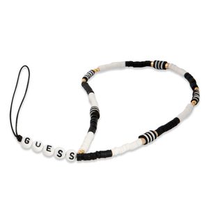 Guess Anhänger GUSTBCKH Phone Strap Heishi Beads schwarz-weiß / schwarz-weiß