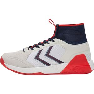 Hummel Algiz Mid Indoor Handballschuhe Sneaker weiß/beige/blau/rot 212114-9806, Schuhgröße:38.5 EU