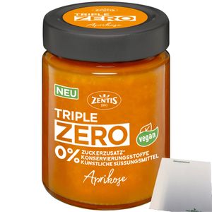 Zentis Triple Zero Aufstrich Aprikose Brotaufstrich (185g Glas) + usy Block