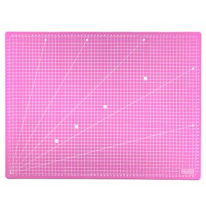 MAXKO Schneidematte 90 x 60 cm, rosa, selbstheilend, beidseitig bedruckt, metrische Einteilung/Schneideunterlage/Schreibtischunterlage/ A1/ 90x60/ Winkelmaße 15°