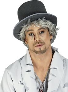 K10115514 grau matt Damen Herren Zylinder Halloweenhut