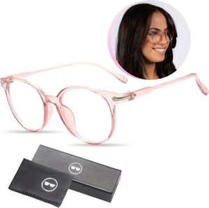 LC Eyewear Blaulichtfilter Brille (Damen und Herren) - Blaulichtbrille ohne Sehstärke - Superleichte Anti-Müdigkeit Computerbrille Gaming Schutzbrille (Transparent Pink)