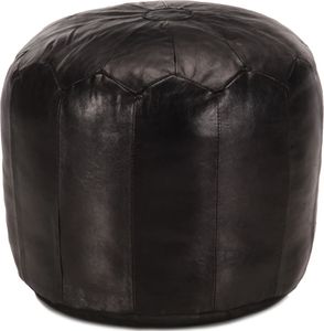 vidaXL Pouf Schwarz 40 x 35 cm Echtes Ziegenleder - Sitzpuff - Sitzpuffs - Pouf - Poufs