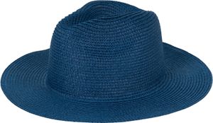 styleBREAKER Damen Panama Sonnenhut, Strohhut, Schlapphut, Faltbarer Knautschhut, Sommerhut, Fedora Hut 04025041, Farbe:Dunkelblau