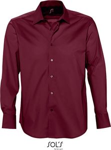 SOLS Pánske tričko Stretch s dlhým rukávom 17000 Red Medium Burgundy XXL