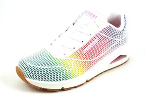 SKECHERS 155131/WMLT Uno-Eye Catching Damen Sneaker Turnschuhe weiß/bunt, Größe:37, Farbe:Weiß