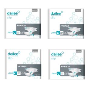 4x28 Dailee Slip Premium Maxi Plus  L/XL, 9 Tropfen Inkontinenz Windeln