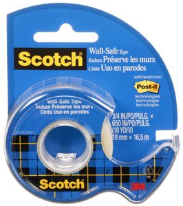 Scotch Klebefilm "Wall-Safe" im Handabroller 19 mm x 16,5 m