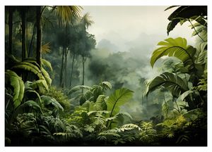 Vlies Fototapete Dschungel Wald Tropisch Natur (416x254 cm - inkl. Kleister) Wohnzimmer Schlafzimmer Vliestapete Wandtapete Modern Tapete Montagefertig