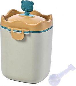 Milchpulver-Hülle, tragbarer Baby-Milchpulverspender, Milchpulver-Box, Milchpulver-Aufbewahrungsbehälter, Formel, Milchbehälter mit Löffel, Baby-Fütterungszubehör 9.5cm*11cm*17.5cm (Gelb)