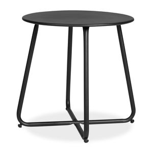 Homestyle4u 2486, Boční stolek Zahradní stolek černý Kovový stolek Police Vnitřní Venkovní