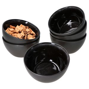 Reactive Glaze Grey Black 6er Set Dessert-Schale 450ml Schüssel Dessert Snacks