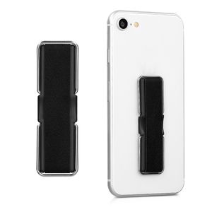 kwmobile Smartphone Fingerhalter mit Ständer - Selbstklebende Handy Fingerhalterung kompatibel mit iPhone Samsung Sony Handys Schwarz
