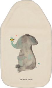 Mr. & Mrs. Panda Wärmflasche Elefant Biene - Weiß - Geschenk, Jahrestag, Wärmekissen, Körnerkissen, Tiermotive, Gute Laune, Bettflasche, Hochzeitsgeschenk, Tiere