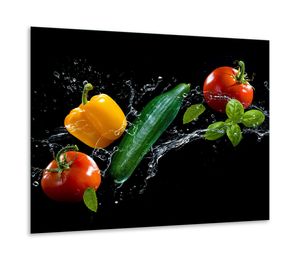 Herdabdeckplatten Ceranfeldabdeckung Spritzschutz Glas 60x52cm Gemüse