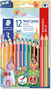 STAEDTLER 128 - Černá - Modrá - Bordeaux - Hnědá - Zelená - Světle modrá - Světle zelená - Oranžová - Broskvová - Červená - Fialová - Žlutá - 12 ks