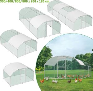 XMTECH kurnik 3x8m metalowy wybieg, kurnik dla małych zwierząt, rama ze stali ocynkowanej z dachem z PE, szczyt łukowy XMTECH kurnik 3x8m metalowy wybieg, kurnik dla małych zwierząt, rama ze stali ocynkowanej z dachem z PE, szczyt łukowy