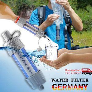 DE Outdoor Überleben Mini Wasserfilter Trinkwasser Strohwasser Notfall Reiniger 