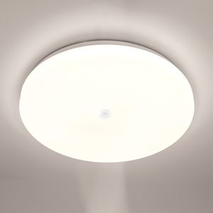 LUMILED LED Deckenlampe 24W 2160lm Deckenleuchte 4000K Neutralweiß 38cm mit Bewegungsmelder weiß rund flach Modern für Wohnzimmer Kinderzimmer, Schlafzimmer