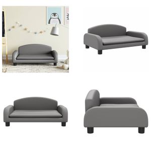 vidaXL Kindersofa Grau 70x45x30 cm Kunstleder - Kindersofa - Kindersofas - Minisofa - Spielzimmersofa