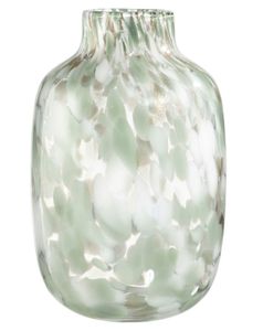 Vase - Transparent - Weiß - Grün- H 27 cm - Glas