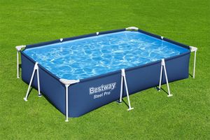 Bestway 56411 Steel Pro 300x201x66cm Rechteckiges Rohrpool Blau 3300 Liters Blau 3300 Liters