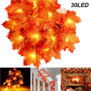 Thanksgiving-Dekorationen, beleuchtete Herbstgirlande, Lichterkette, LED