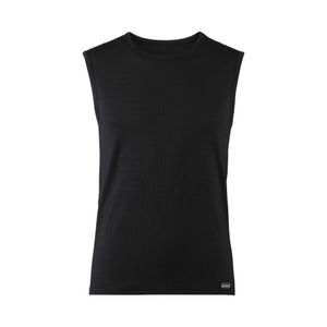 Bruno Banani Herren Tanktop - Check Line 2.0, Rundhals, Polyamid, Karo, Logo, einfarbig Schwarz  XL