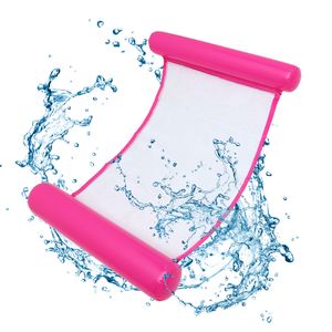 Jopassy Aufblasbare Wasserhängematte, Zusammenklappbar Aufblasbares Schwimmbett 4 in 1 Schwimmmatratze Strandmatte für Wasserspaß Rosa