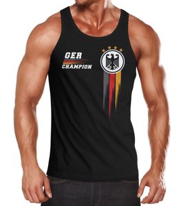 Herren Tanktop EM Fußball Europameisterschaft 2021 Fan-Shirt Deutschland Germany Champion Moonworks® schwarz M