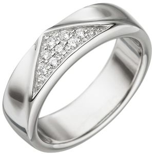 JOBO Damen Ring 66mm 925 Sterling Silber 8 Zirkonia Silberring