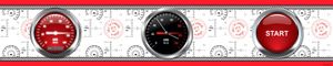 Cars Bordüre Tapeten-Borte Selbstklebend - Red Racing Cockpit (10 x 500 cm)