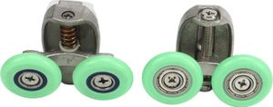 2Pcs Green Roller Wheel Pulley Sprchový kút Kúpeľňa Horná spodná sklenená posuvná dverná dráha Roller Pulley