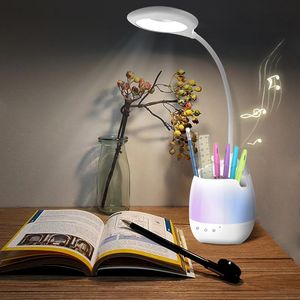 Caliyo LED Schreibtischlampe, Dimmbare Tischlampe,2000 mAh Akkukapazität  Tischleuchte 360° drehbar, geeignet zum Lesen, Lernen, Arbeiten