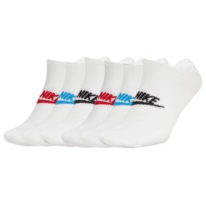 NIKE Unisex 6er Pack Sneaker Sportsocken - Everyday Essential, Logo, einfarbig Weiß/Bunt 42-46