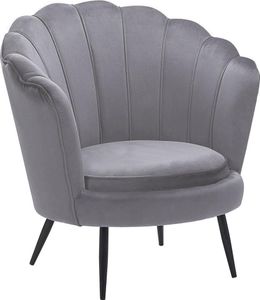 BELIANI Sessel Grau Samtstoff Metallbeine Retro-Stil Wohnzimmer