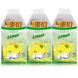 4BRO Ice Tea Eistee Lemon Zitrone 500ml - Erfrischungsgetränk (3er Pack)