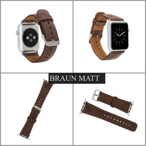 Samsung Watch Armbänder aus echtem Leder Hochwertige  vielseitige Accessoires 20mm Watch Band Braun Matt