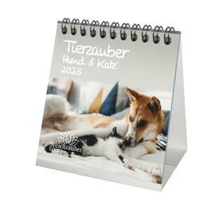 Tierzauber Hund und Katz' Kalender für 2025 Format 10cm x 10cm Katzen Hunde Freundschaften - Seelenzauber