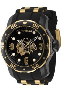 Invicta NHL - Chicago Blackhawks 42315 Herren armbanduhr - Quarzuhrwerk - Edelstahl mit schwarzen zifferblat - 48mm