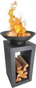 Moderne Feuerschale Feuerschalen für den Garten Sicher & Stabil Feuerkorb Feuerstelle schwarz, aus Gusseisen Feuerstelle Outdoor – für unvergessliches Feuererlebnis